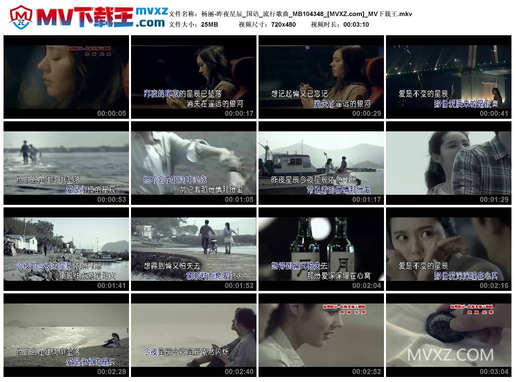 杨丽-昨夜星辰_国语_流行歌曲_MB104348